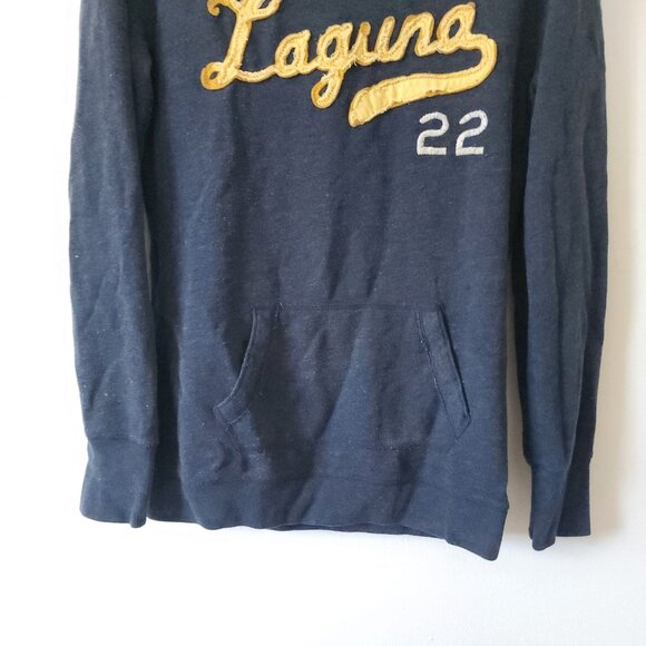 Y2K Hollister Laguna Beach Medium Crewneck Pullover Sweatshirt Navy Blue - Picture 3 of 5